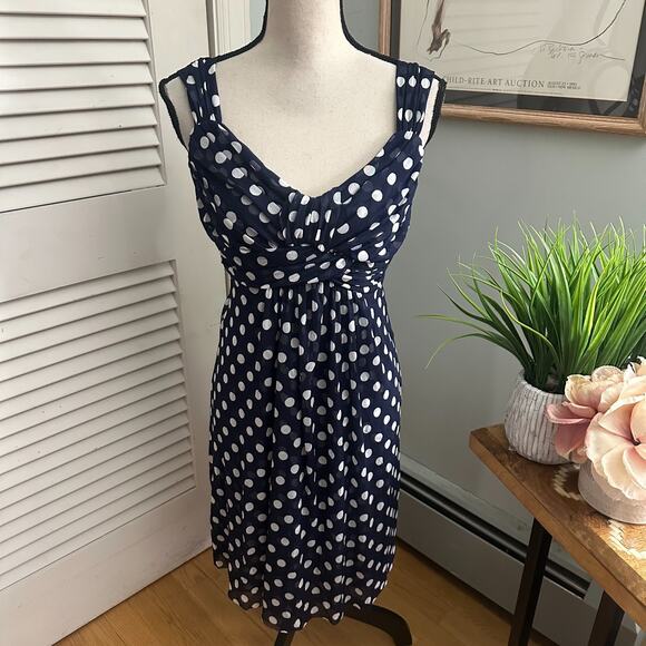 INC INTERNATIONAL CONCEPTS Dress Large Blue Polka Dot Retro Y2K Baby Doll Party - Picture 1 of 10